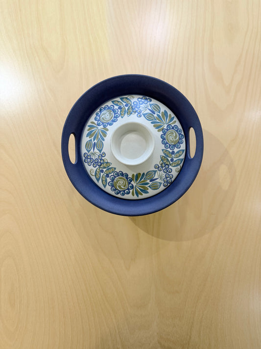 Vintage, sininen uunivuoka