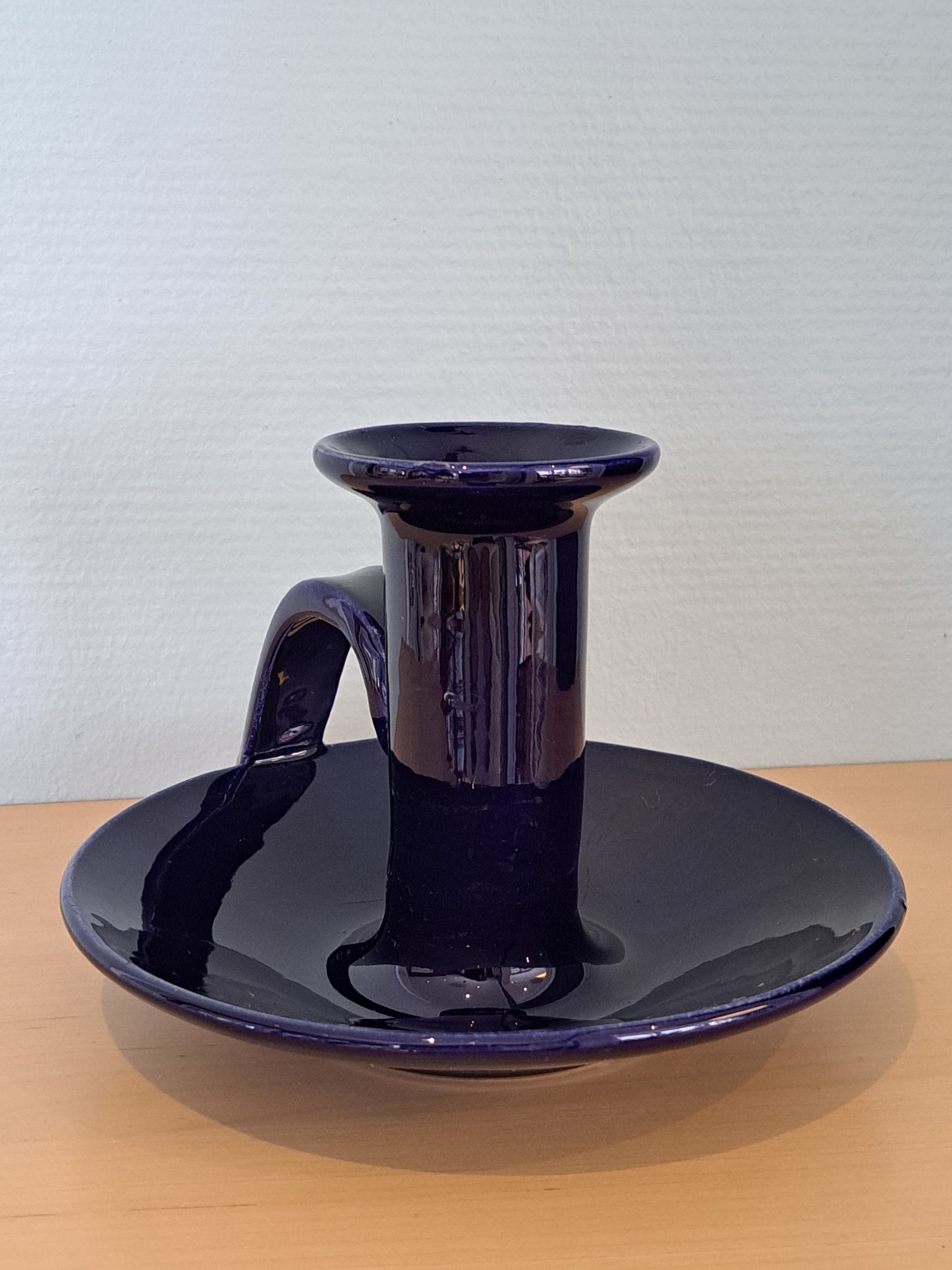 Kupittaan savi, kynttilänjalka, sininen