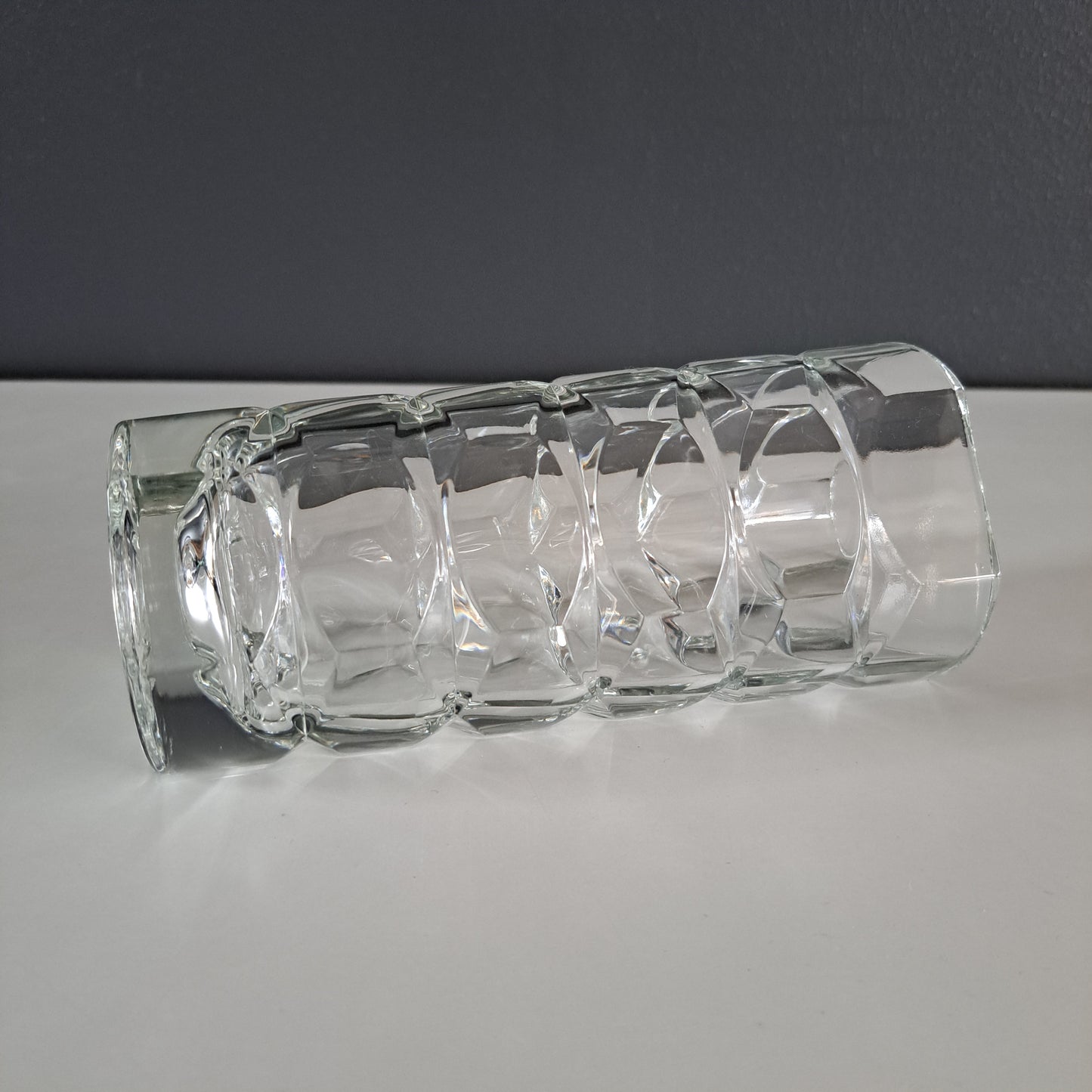 Vintage crystal vase, clear