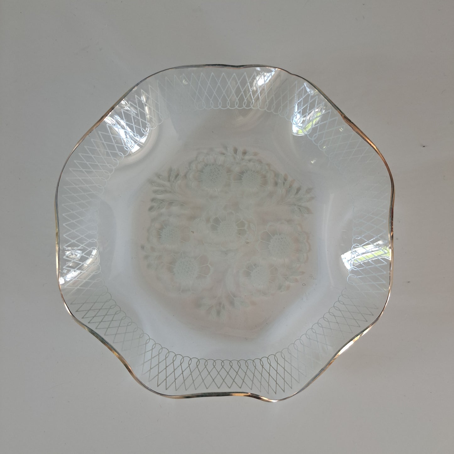 Vintage Heye Filigran Glass, lasilautaset 4 kpl + 1 kpl