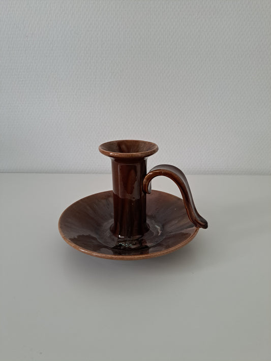 Kupittaan savi, kynttilänjalka, ruskea