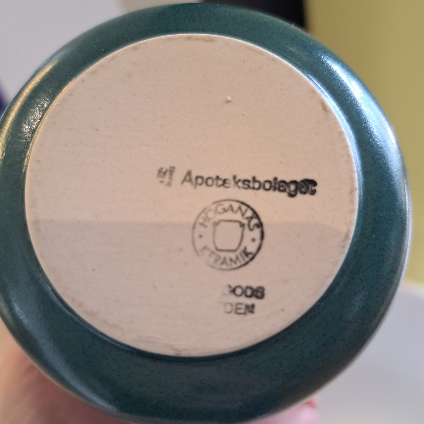 Höganäs Keramik, vihreä sokerikko/kannellinen purnukka