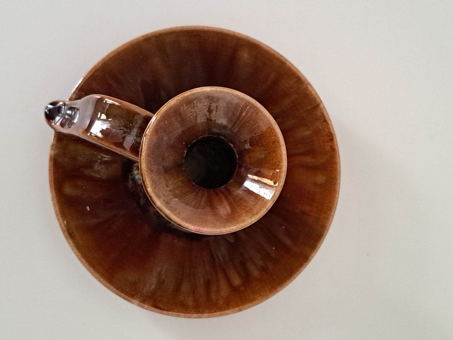 Kupittaan savi, kynttilänjalka, ruskea