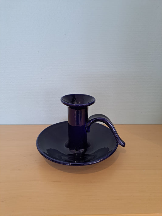 Kupittaan savi, kynttilänjalka, sininen
