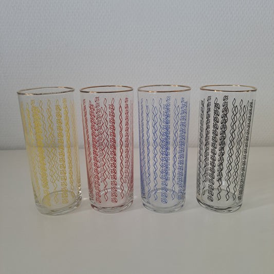 Retro juomalasit, 4 kpl