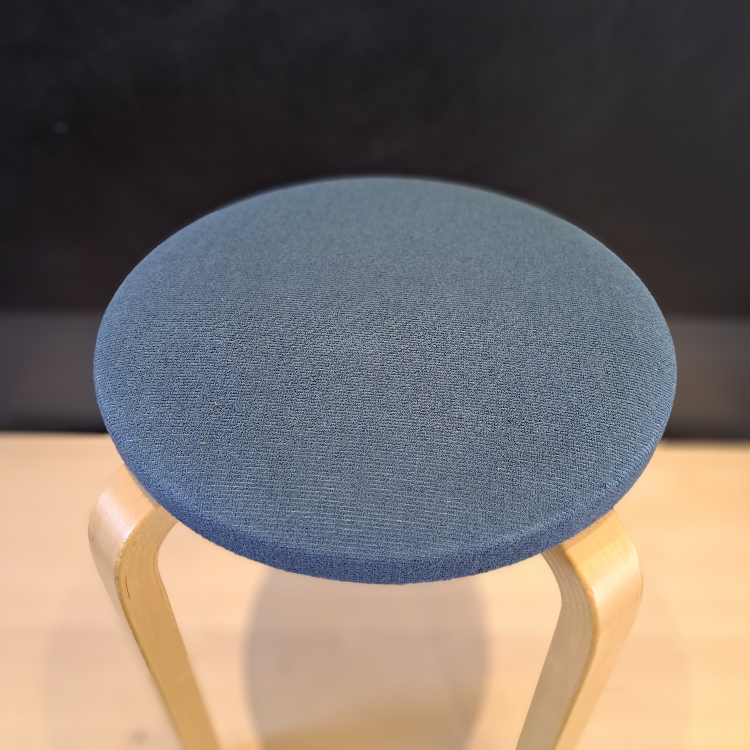 Artek, stool E60, blue tone
