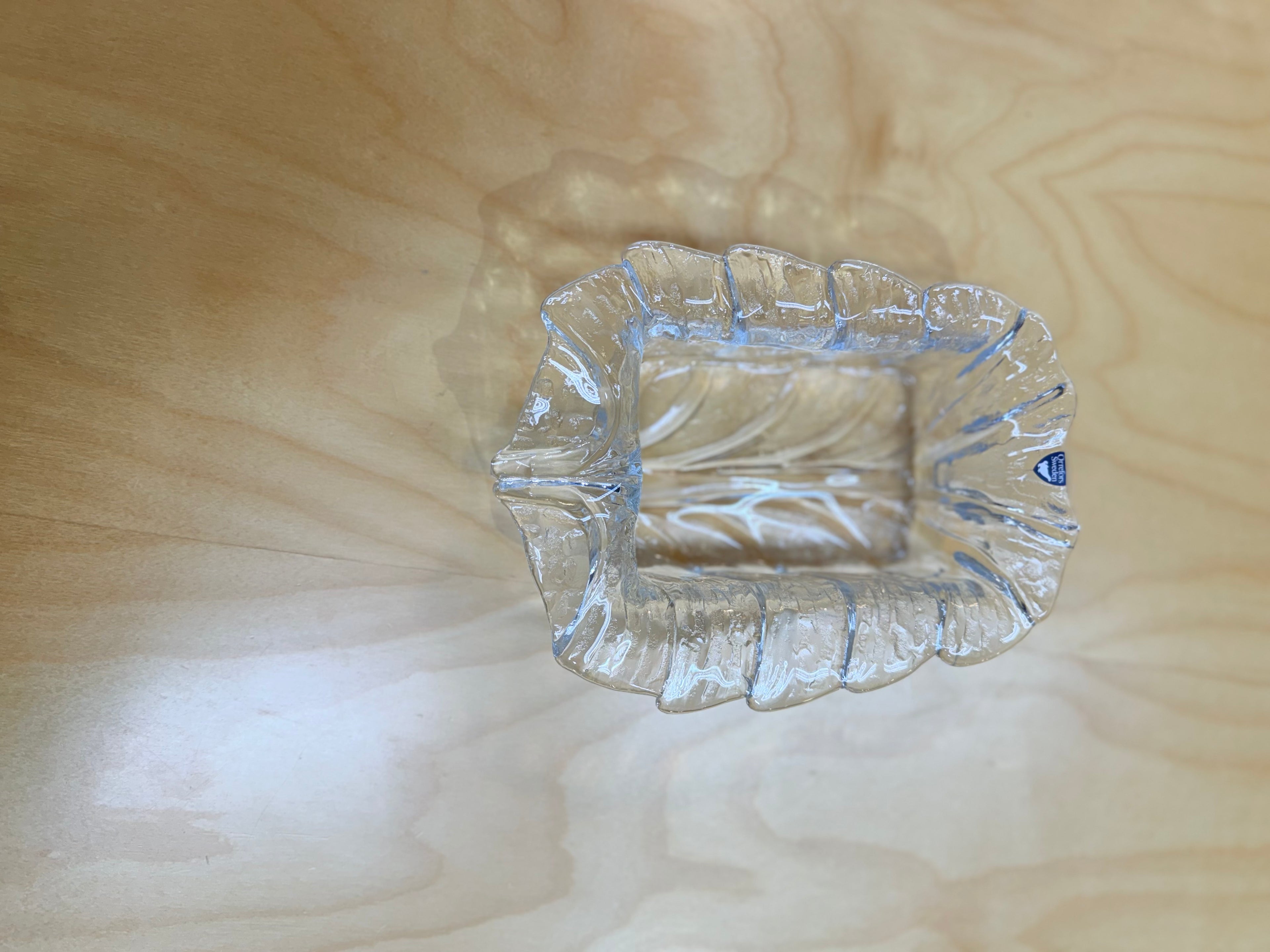 Orrefors, glass butter dish