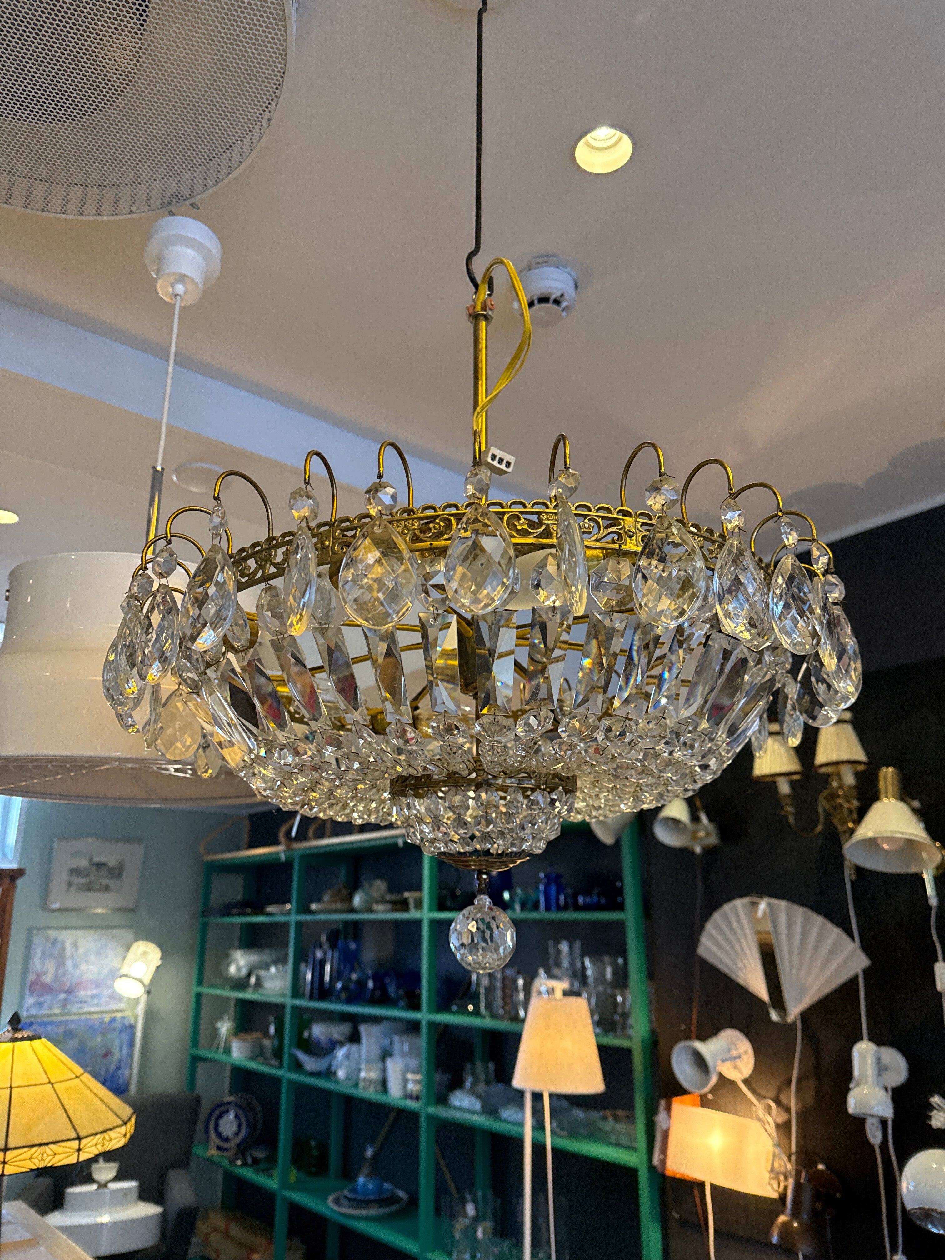 Vintage kristallikruunu, riippuvalaisin