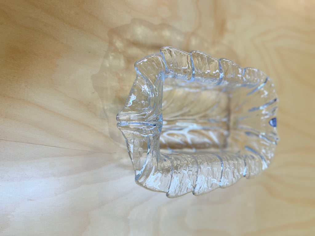 Orrefors, glass butter dish
