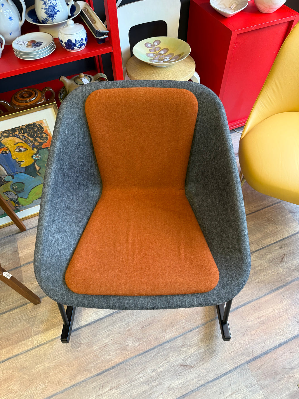 Inno, Kola Light rocking chair, grey/terracotta