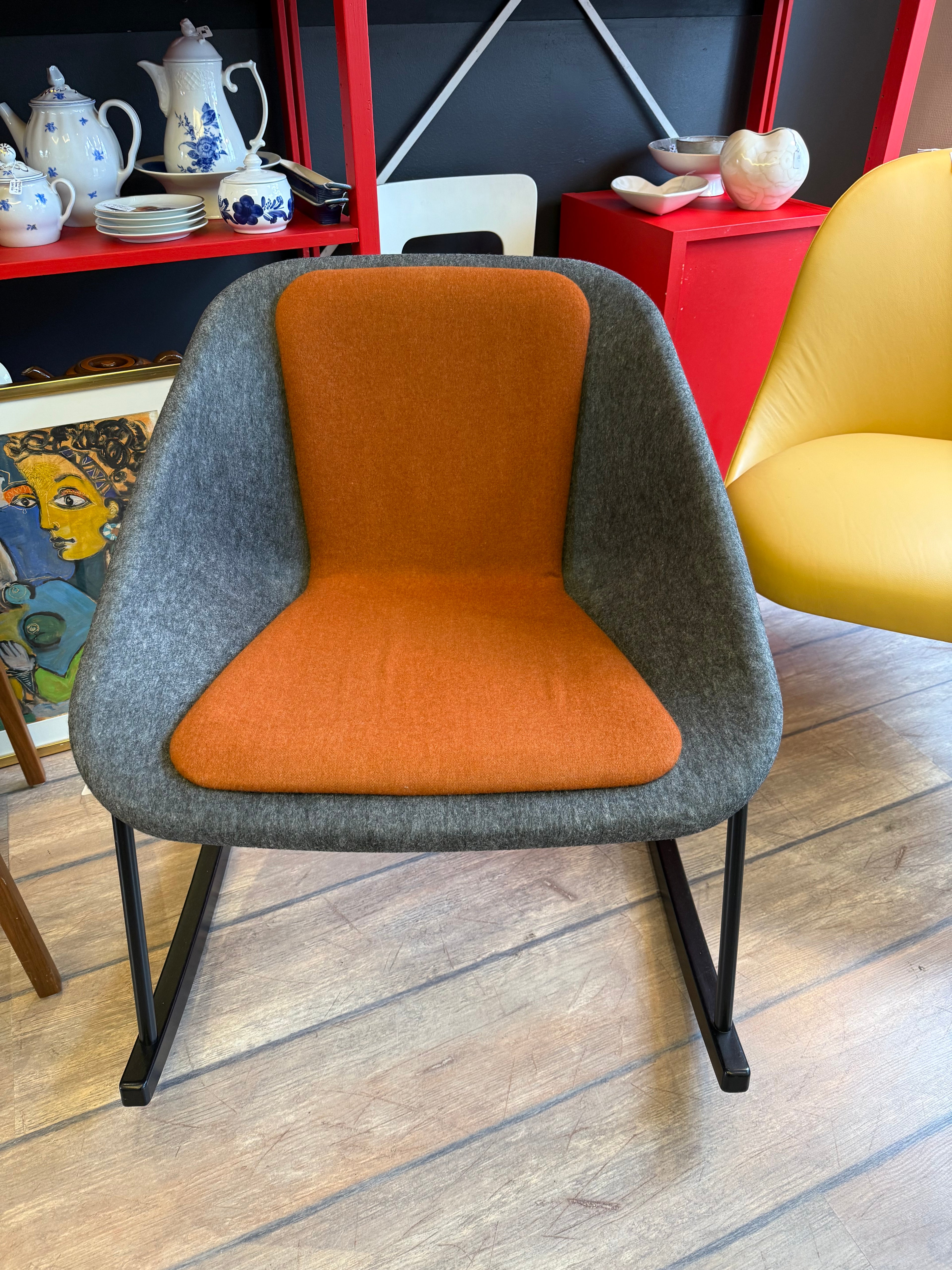 Inno, Kola Light rocking chair, grey/terracotta