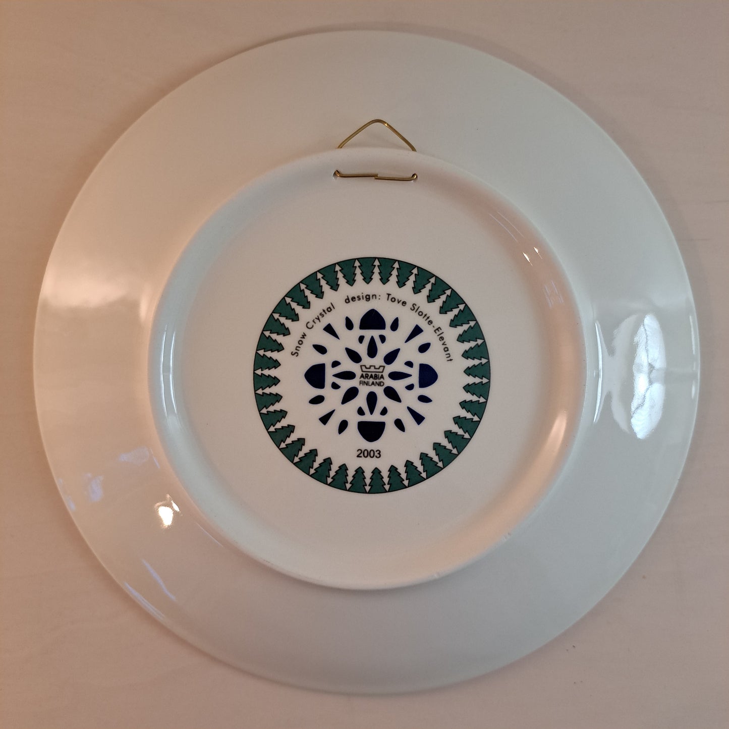 Arabia Christmas Plate, Snow Crystal, 2003