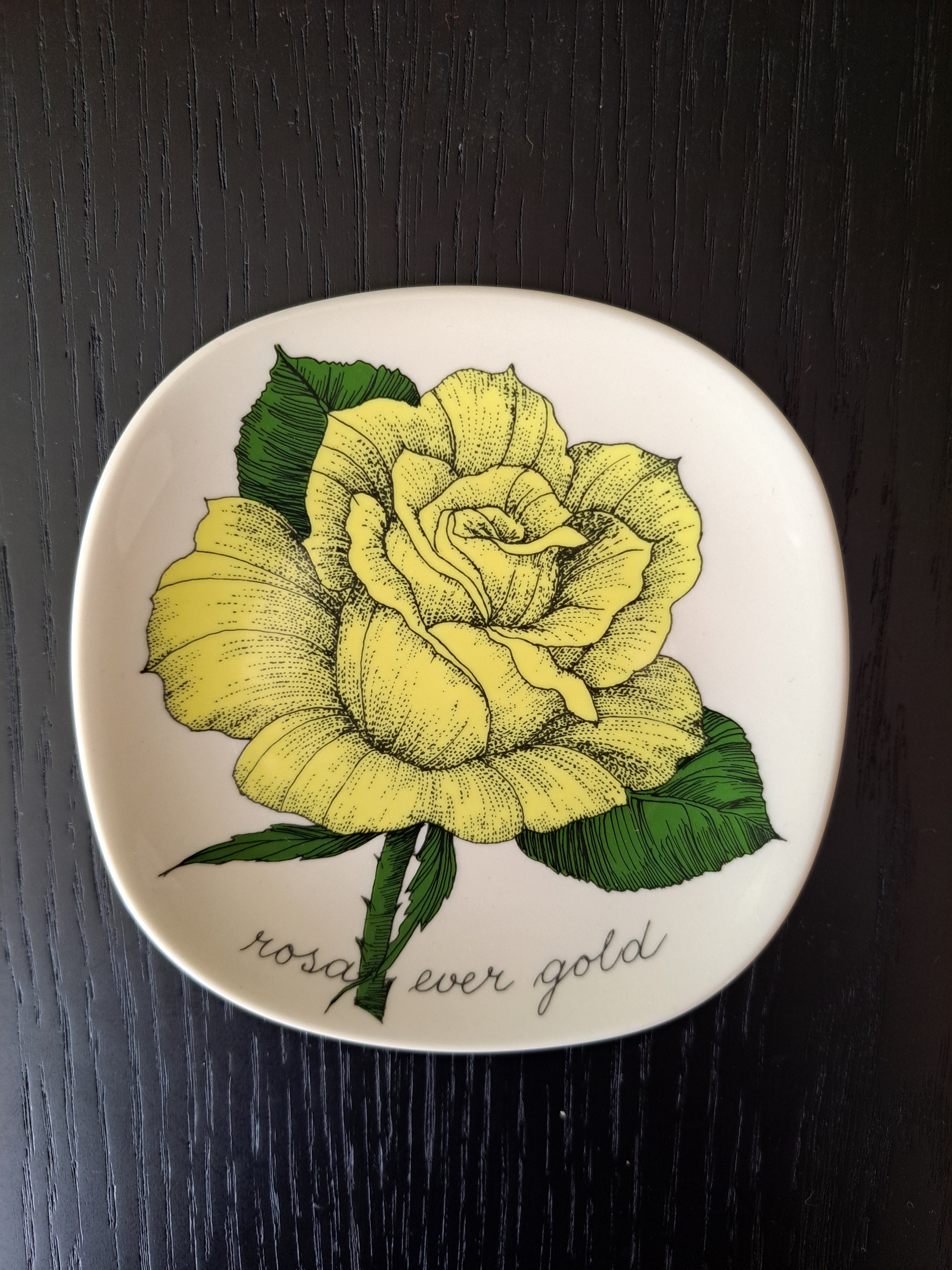 Arabia Botanica Rosa Ever Gold seinälautanen – Esteri Tomula