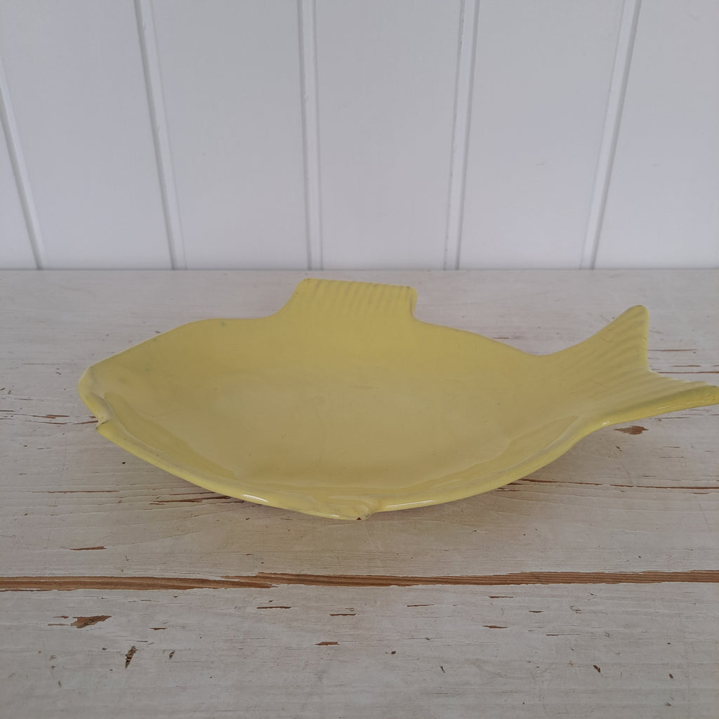 Riviera Keramik, fish plate, yellow