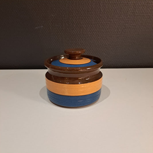 Kupittaan savi, kannellinen purnukka, raidallinen