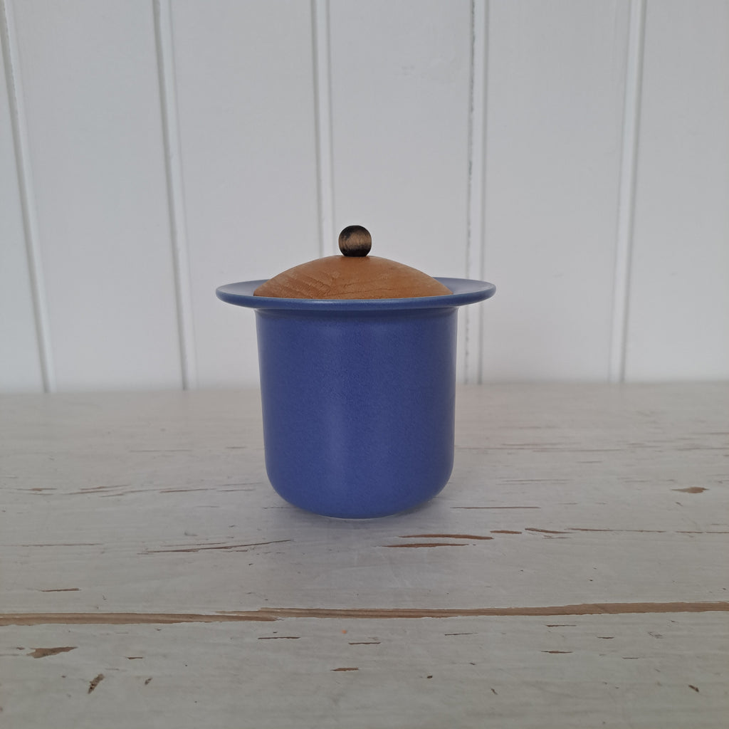 Höganäs Keramik, sininen sokerikko/kannellinen purnukka
