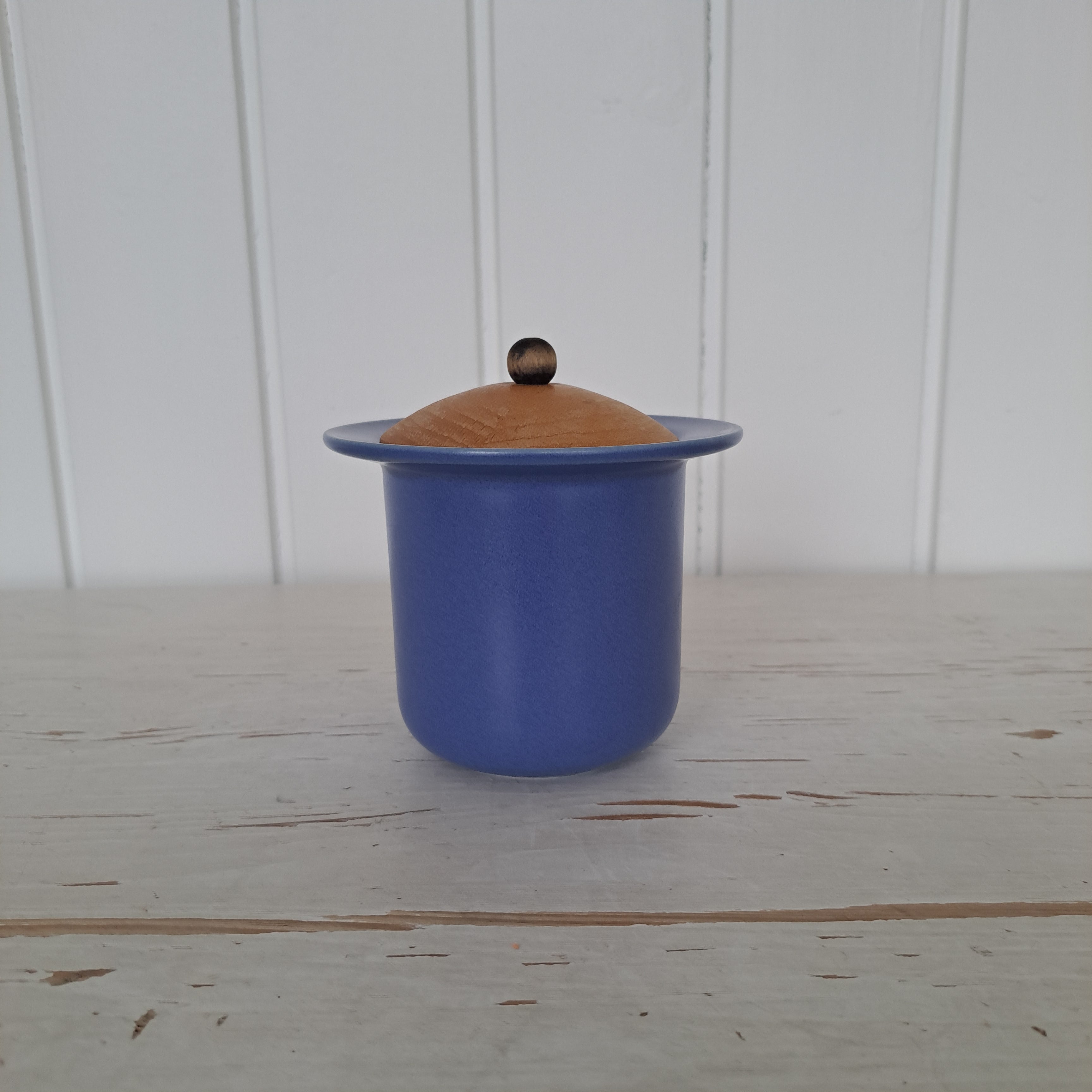Höganäs Keramik, sininen sokerikko/kannellinen purnukka
