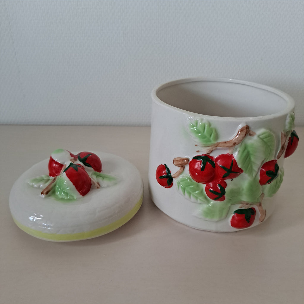Jar with lid, fruit decoration, L