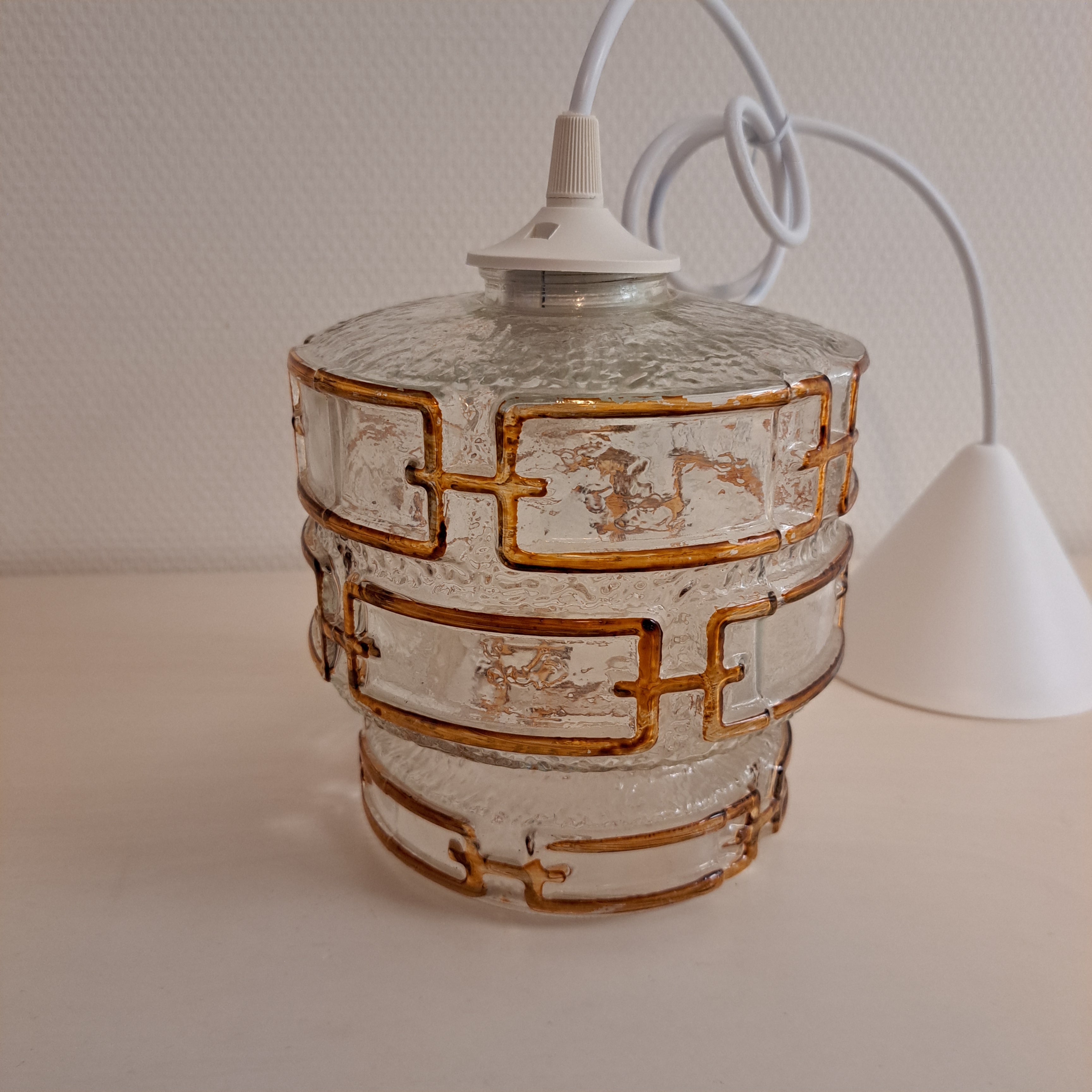 Vintage, riippuvalaisin, lasinen
