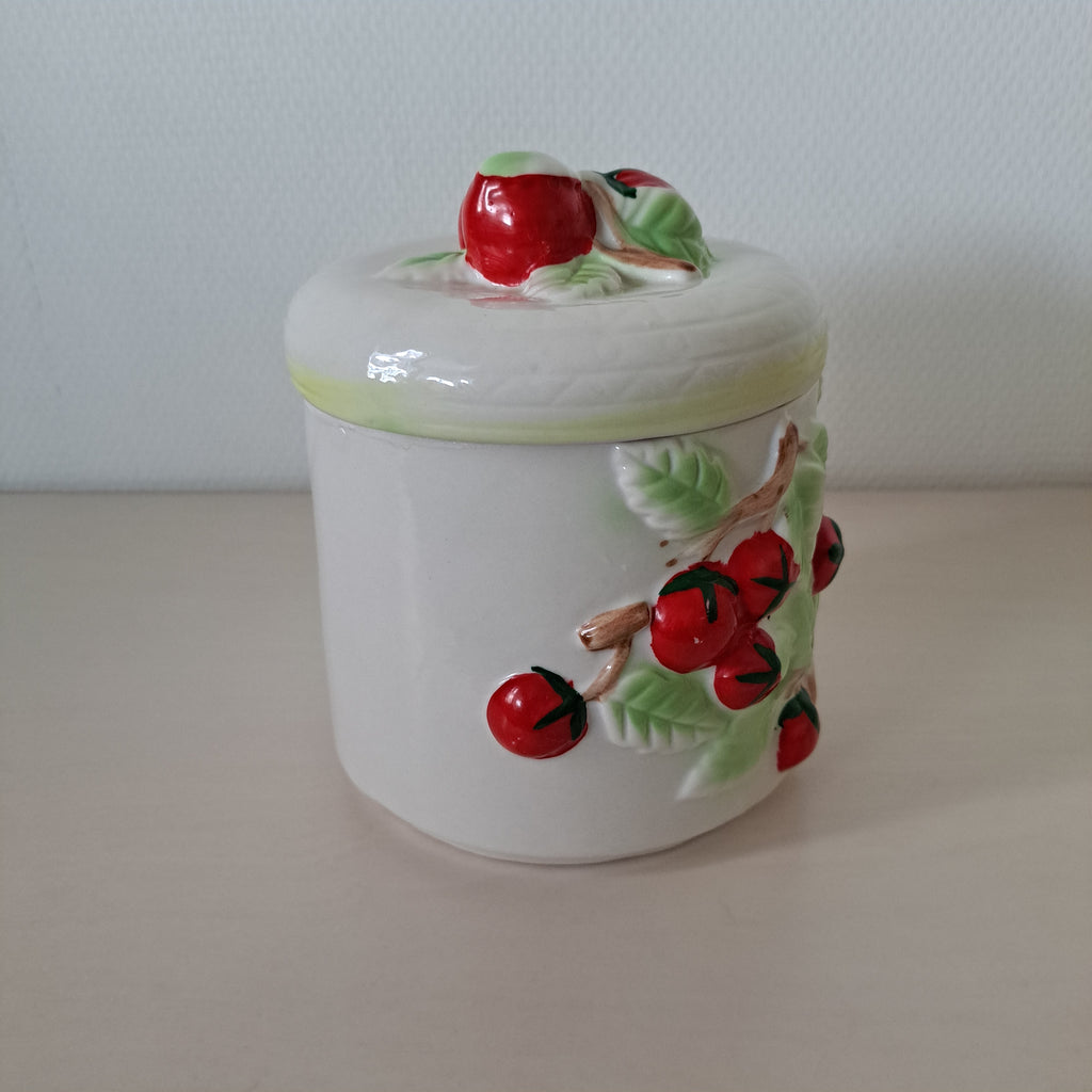Jar with lid, fruit decoration, L