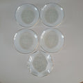 Vintage Heye Filigran Glass, lasilautaset 4 kpl + 1 kpl