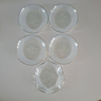 Vintage Heye Filigran Glass, lasilautaset 4 kpl + 1 kpl