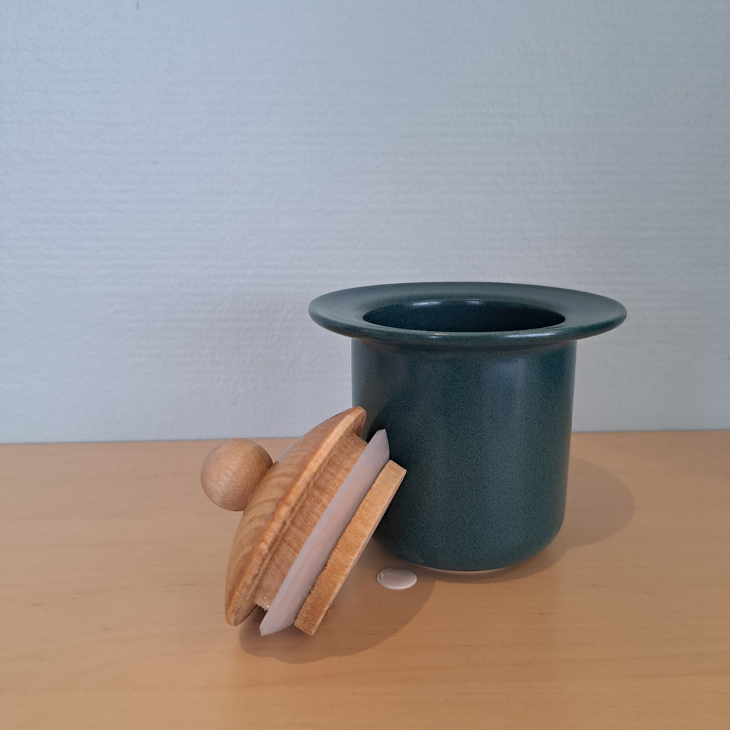 Höganäs Keramik, vihreä sokerikko/kannellinen purnukka