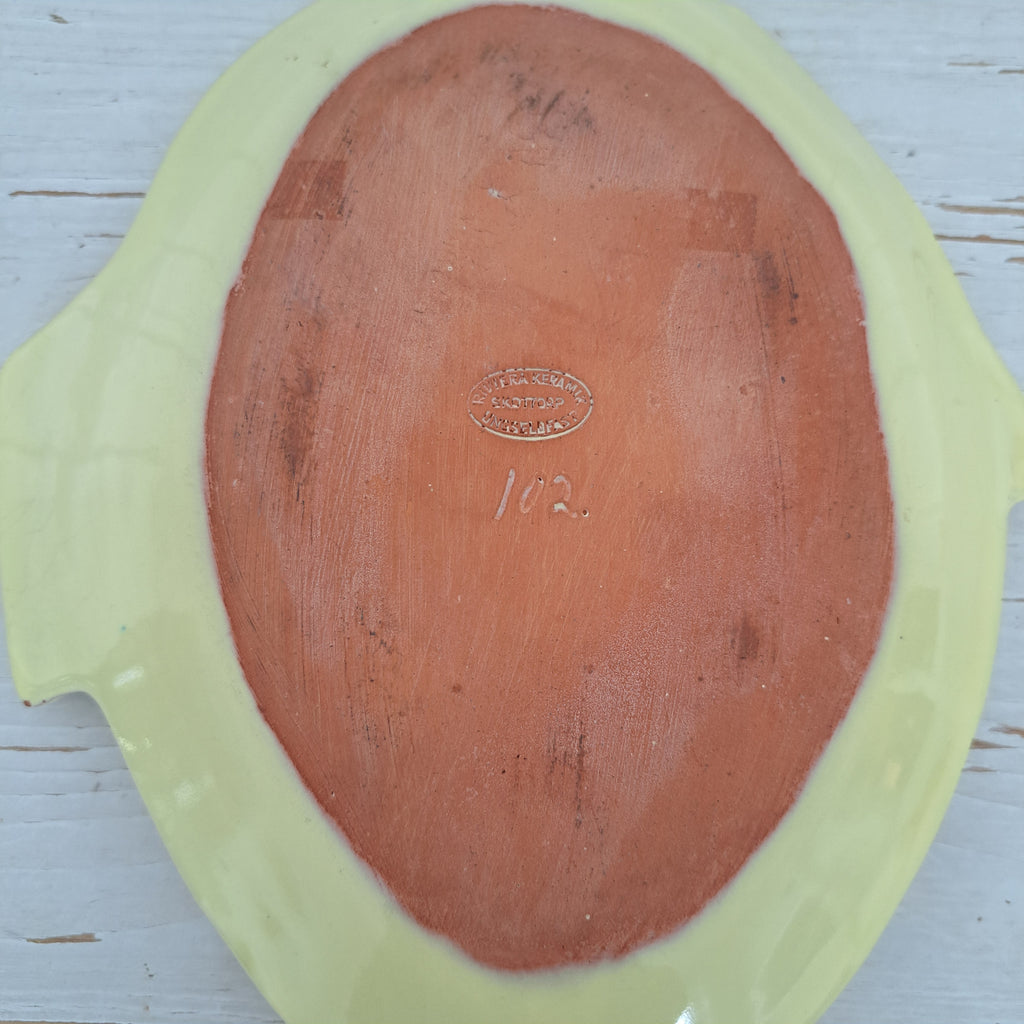 Riviera Keramik, fish plate, yellow