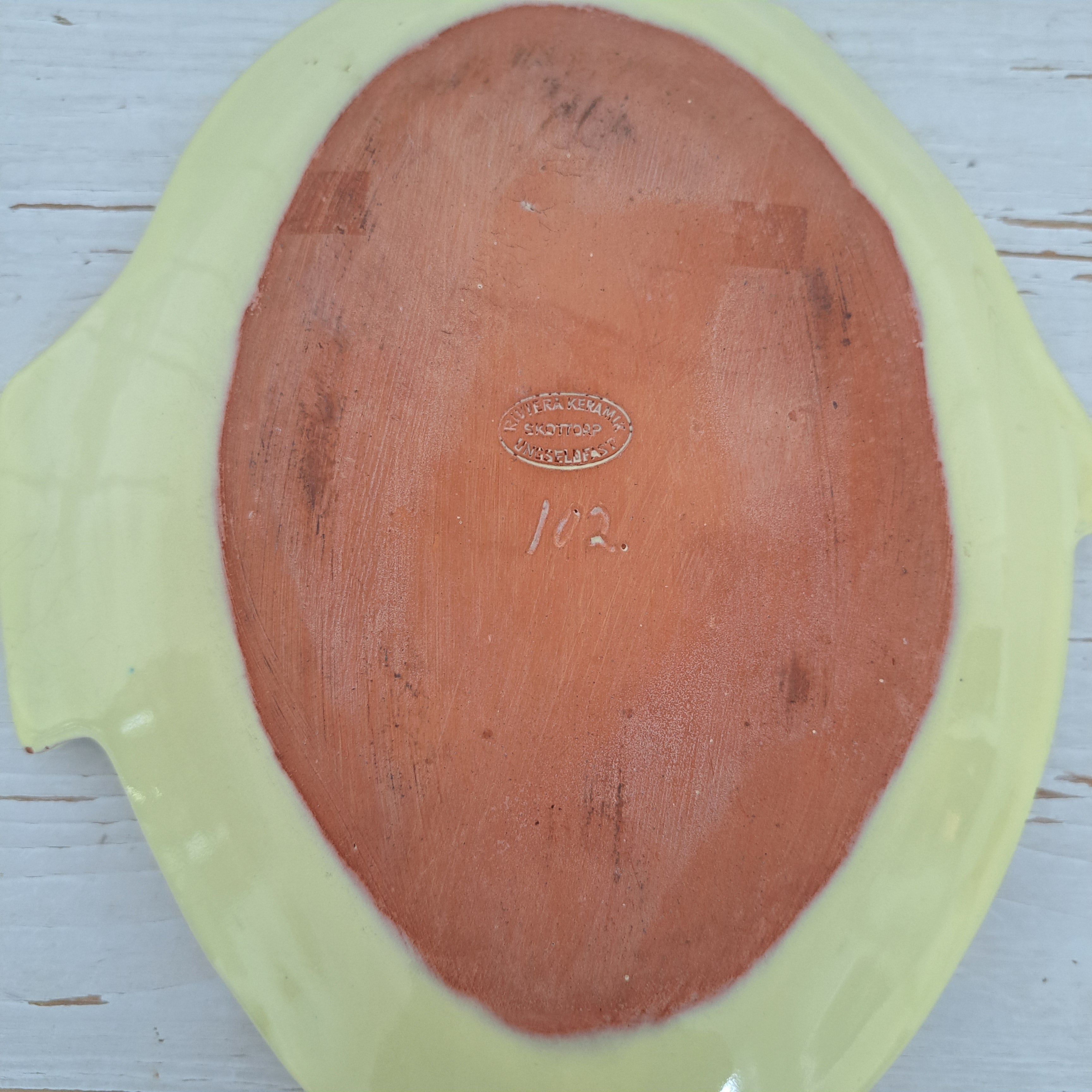 Riviera Keramik, fish plate, yellow