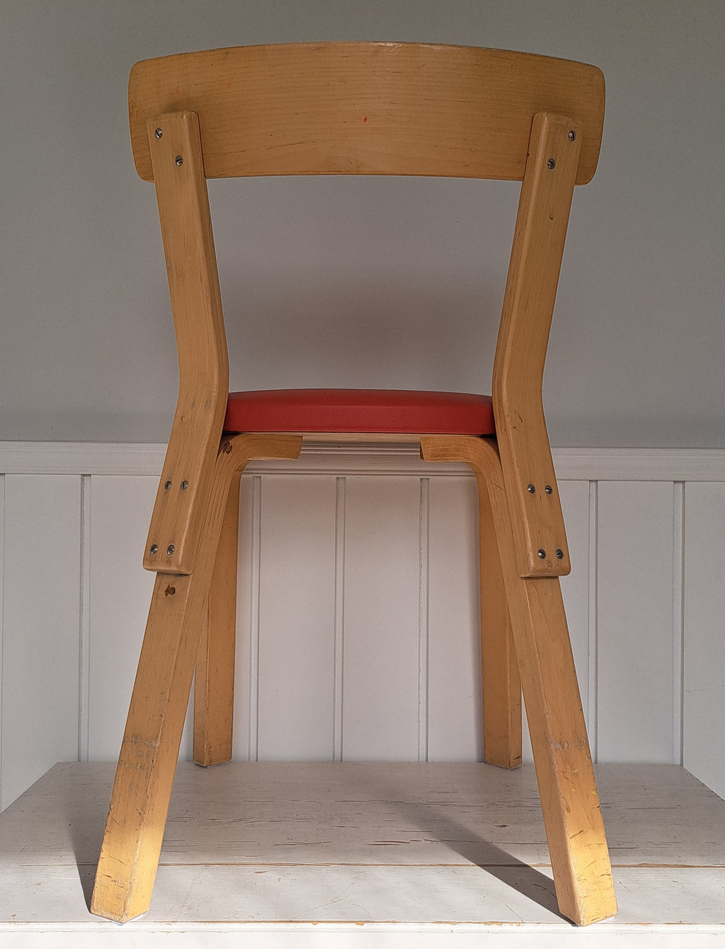 Artek, Aalto tuoli 69, pehmustettu punainen, 6 kpl
