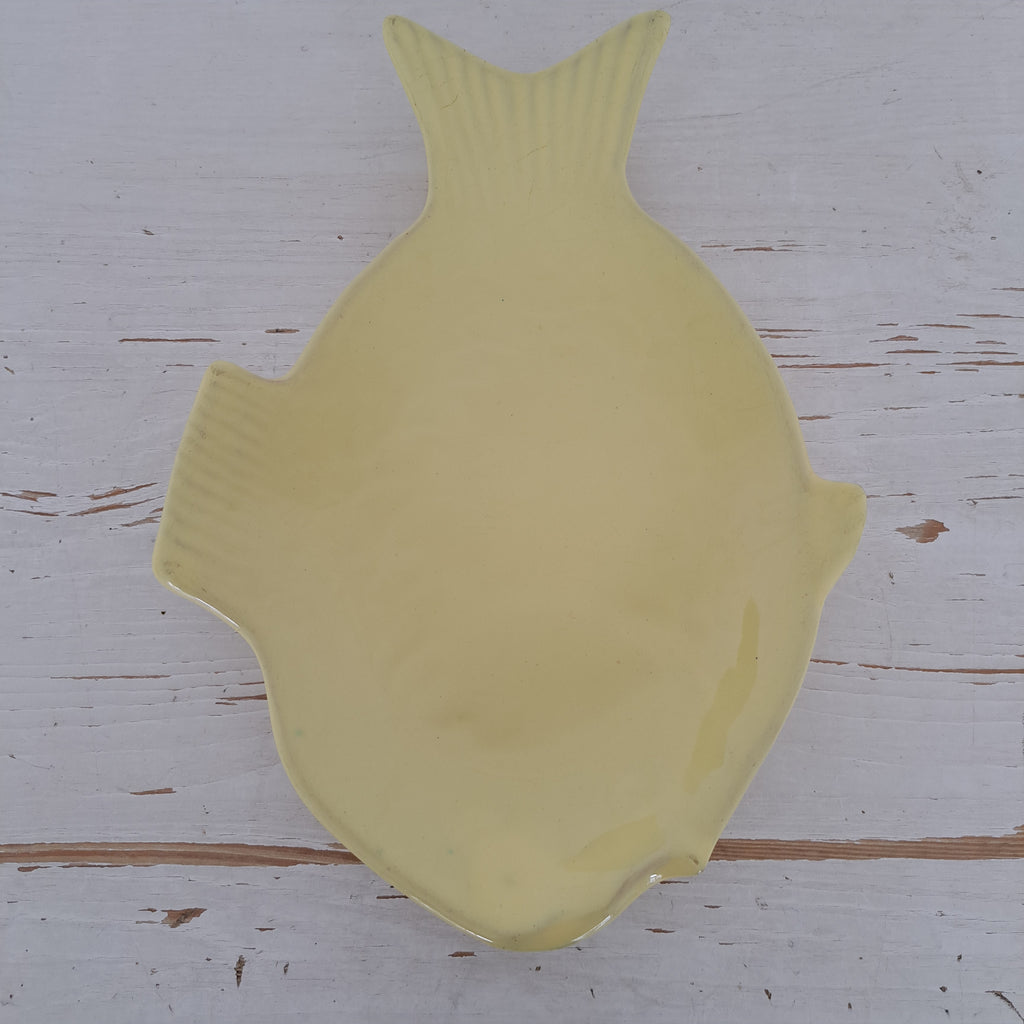 Riviera Keramik, fish plate, yellow