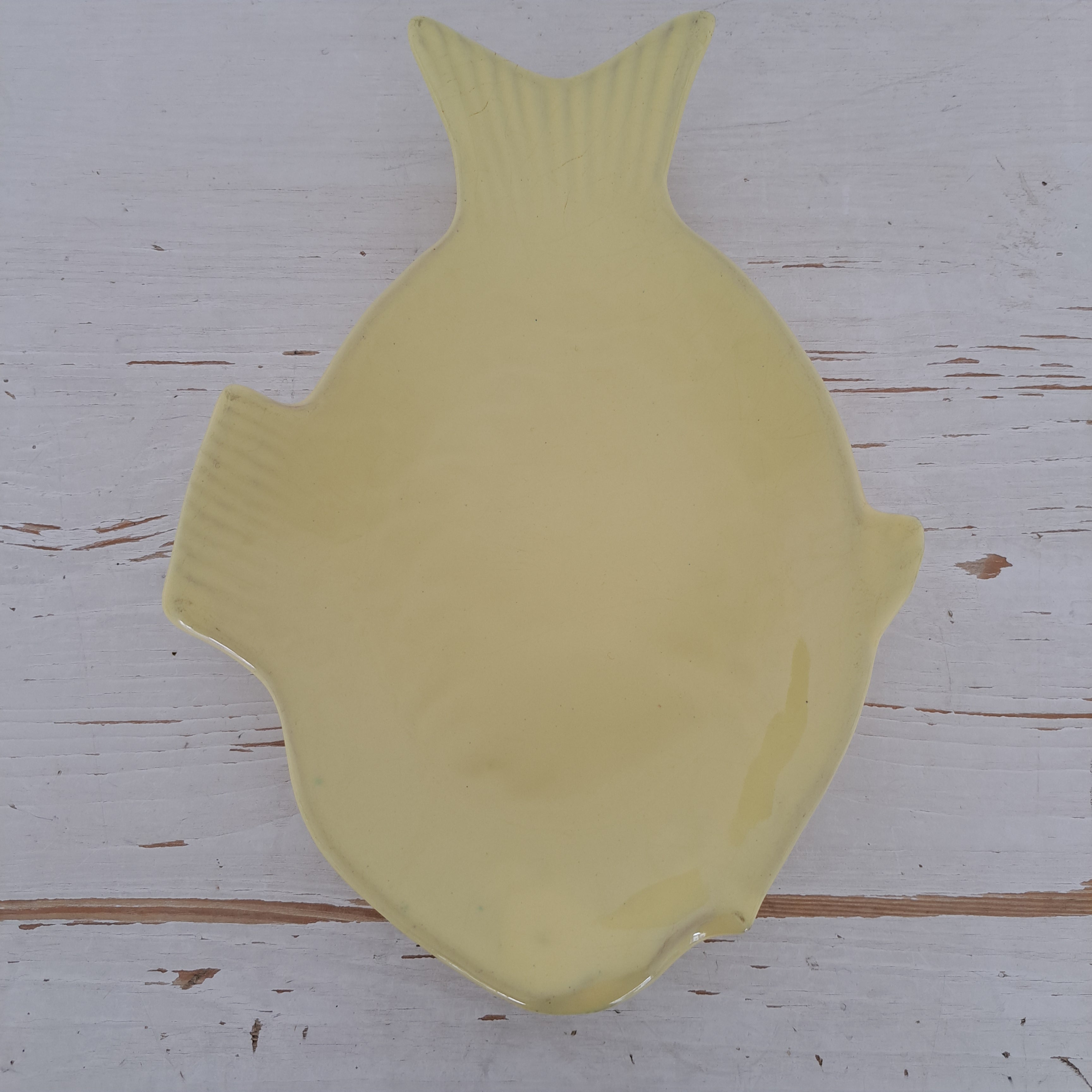 Riviera Keramik, fish plate, yellow