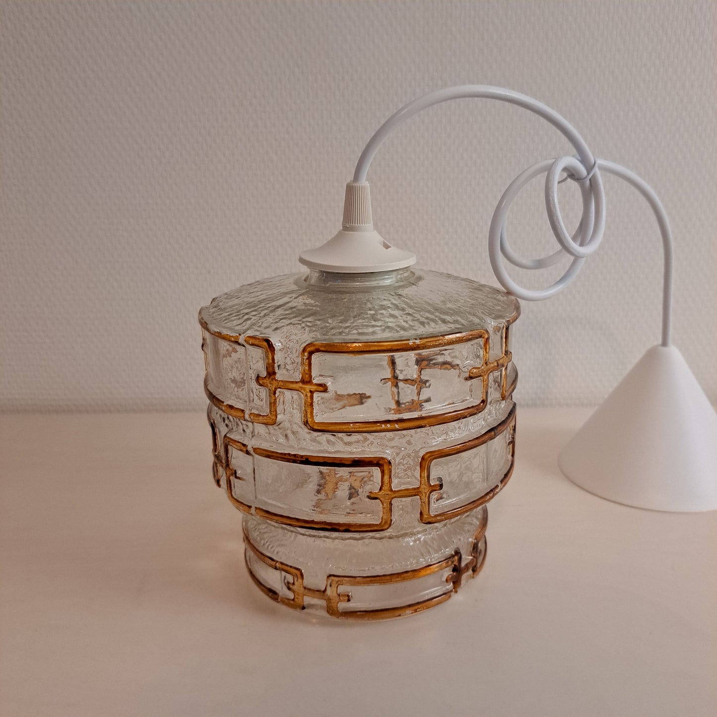 Vintage, lasinen riippuvalaisin