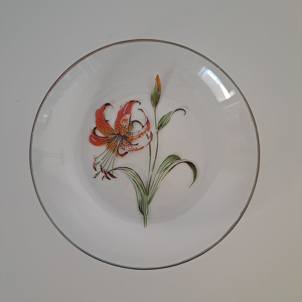 Vintage lasilautaset, 5 kpl