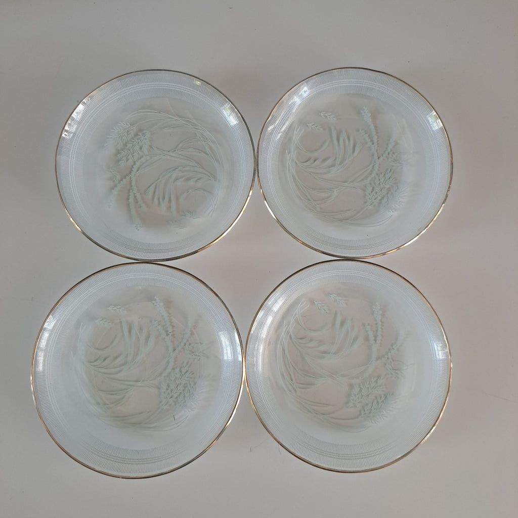 Vintage Heye Filigran Glass, Glass plates 4 pcs