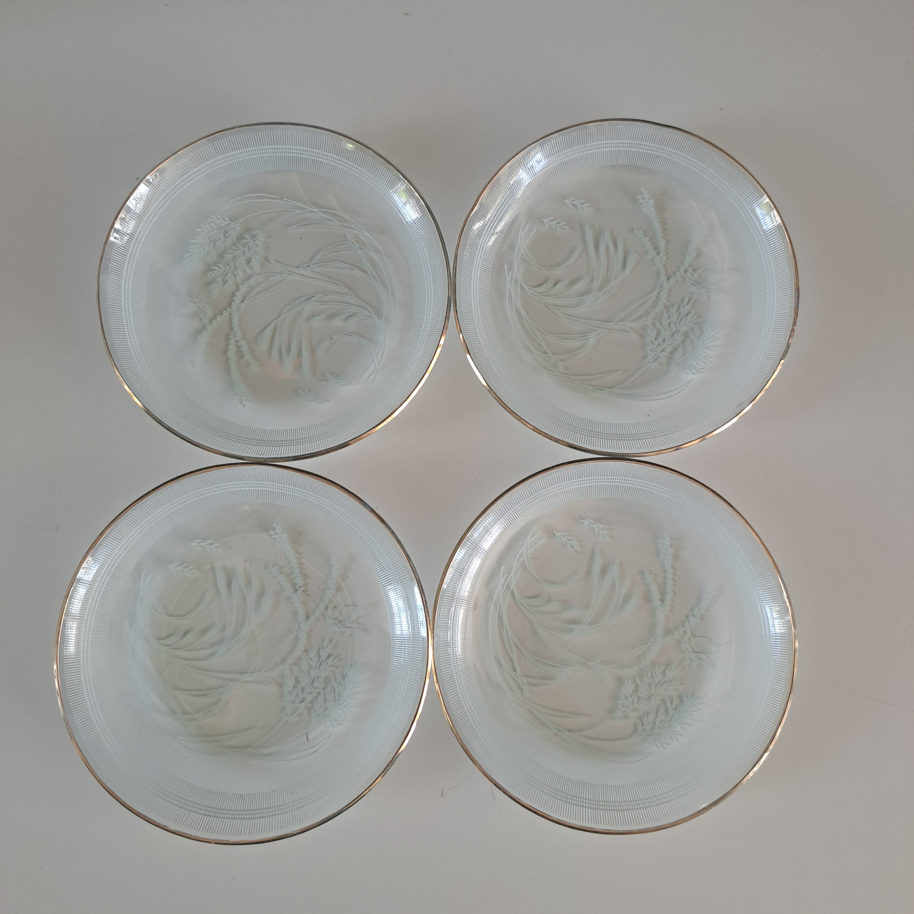 Vintage Heye Filigran Glass, Glass plates 4 pcs