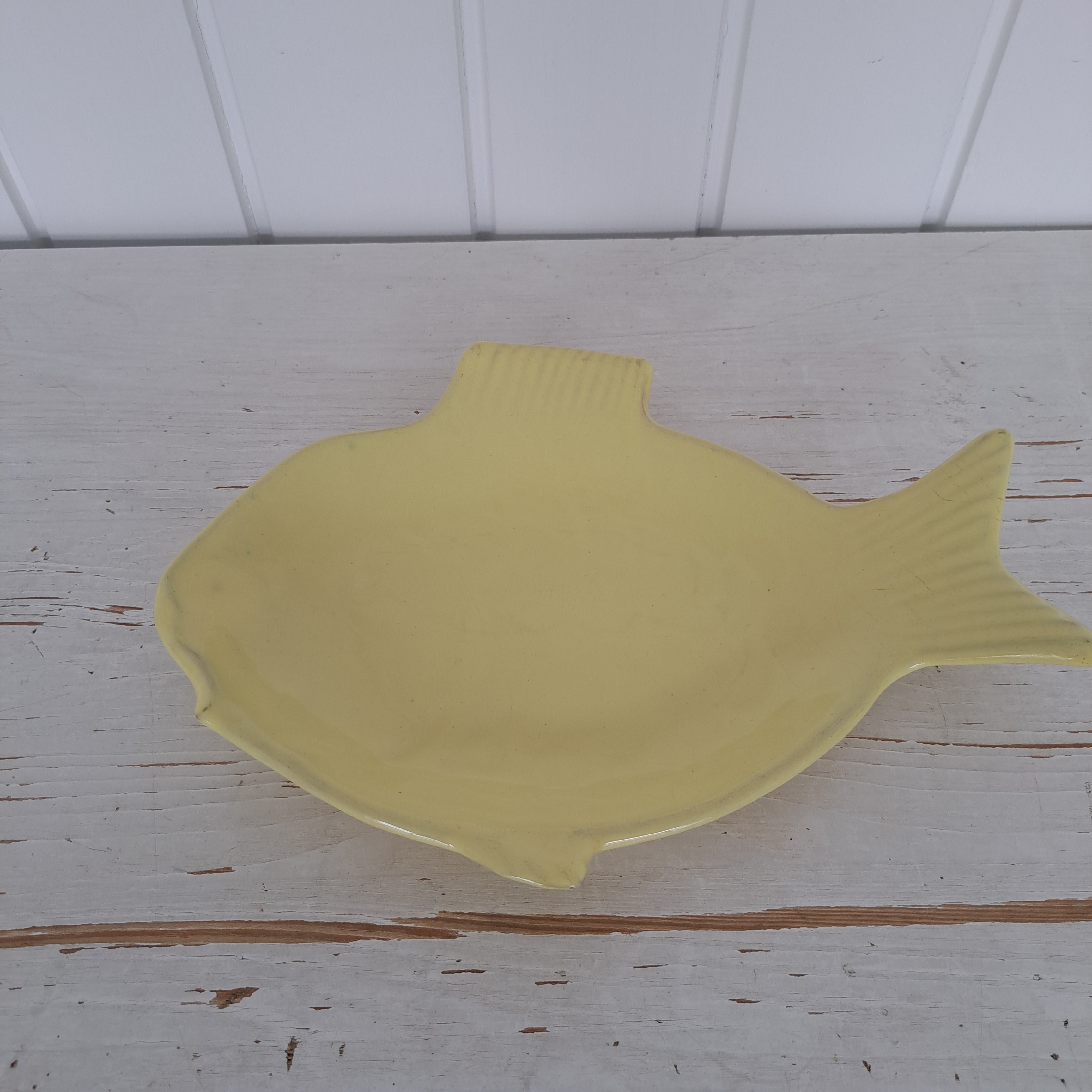 Riviera Keramik, fish plate, yellow