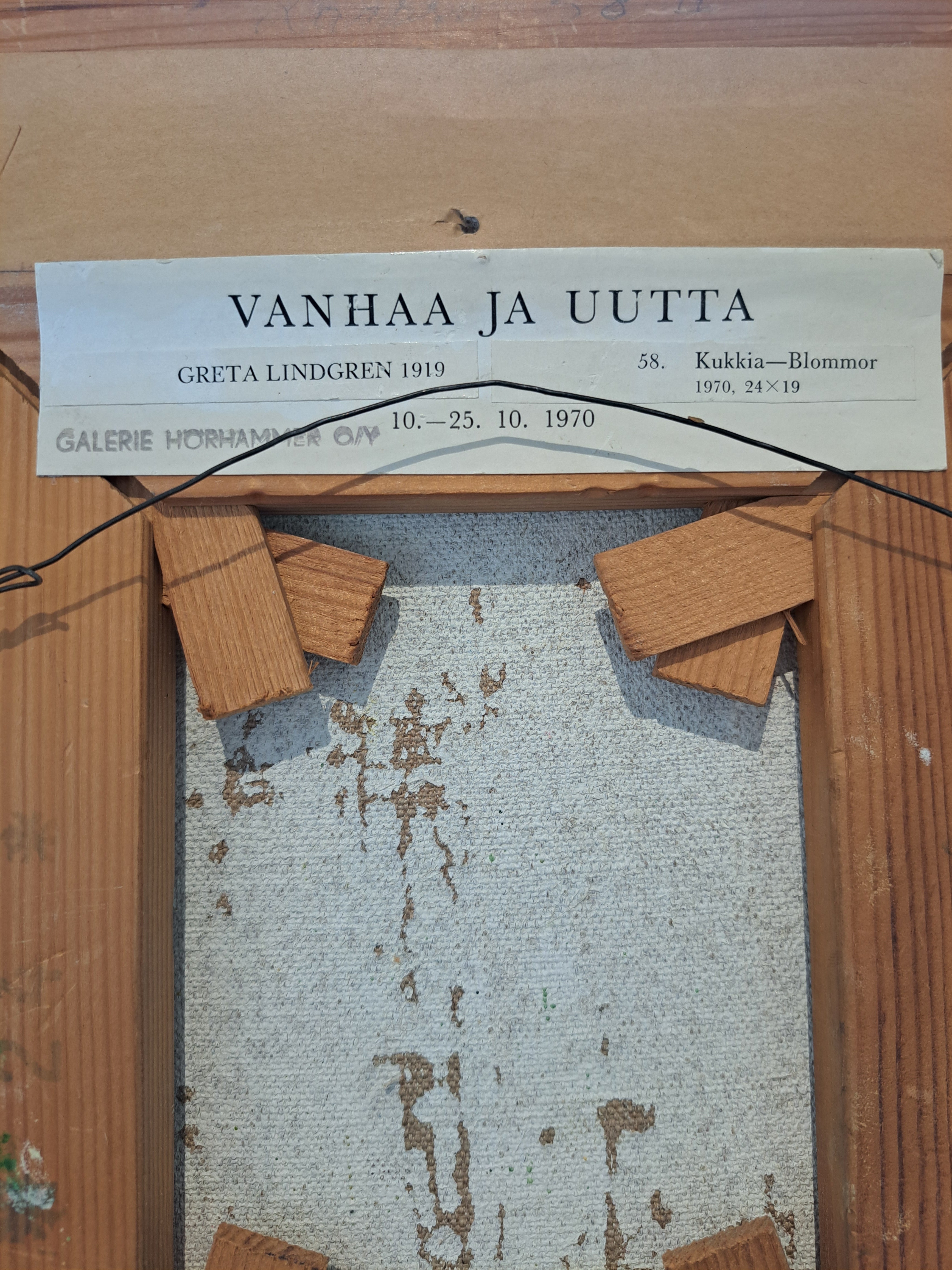 Greta Lindgren, Kukkia (Blommor), öljymaalaus, 1970