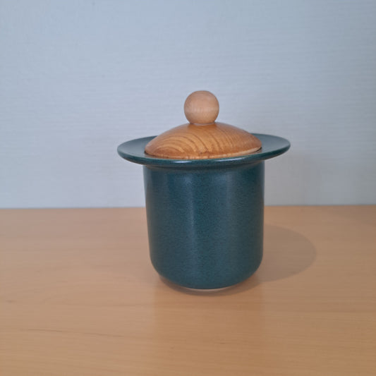 Höganäs Keramik, vihreä sokerikko/kannellinen purnukka