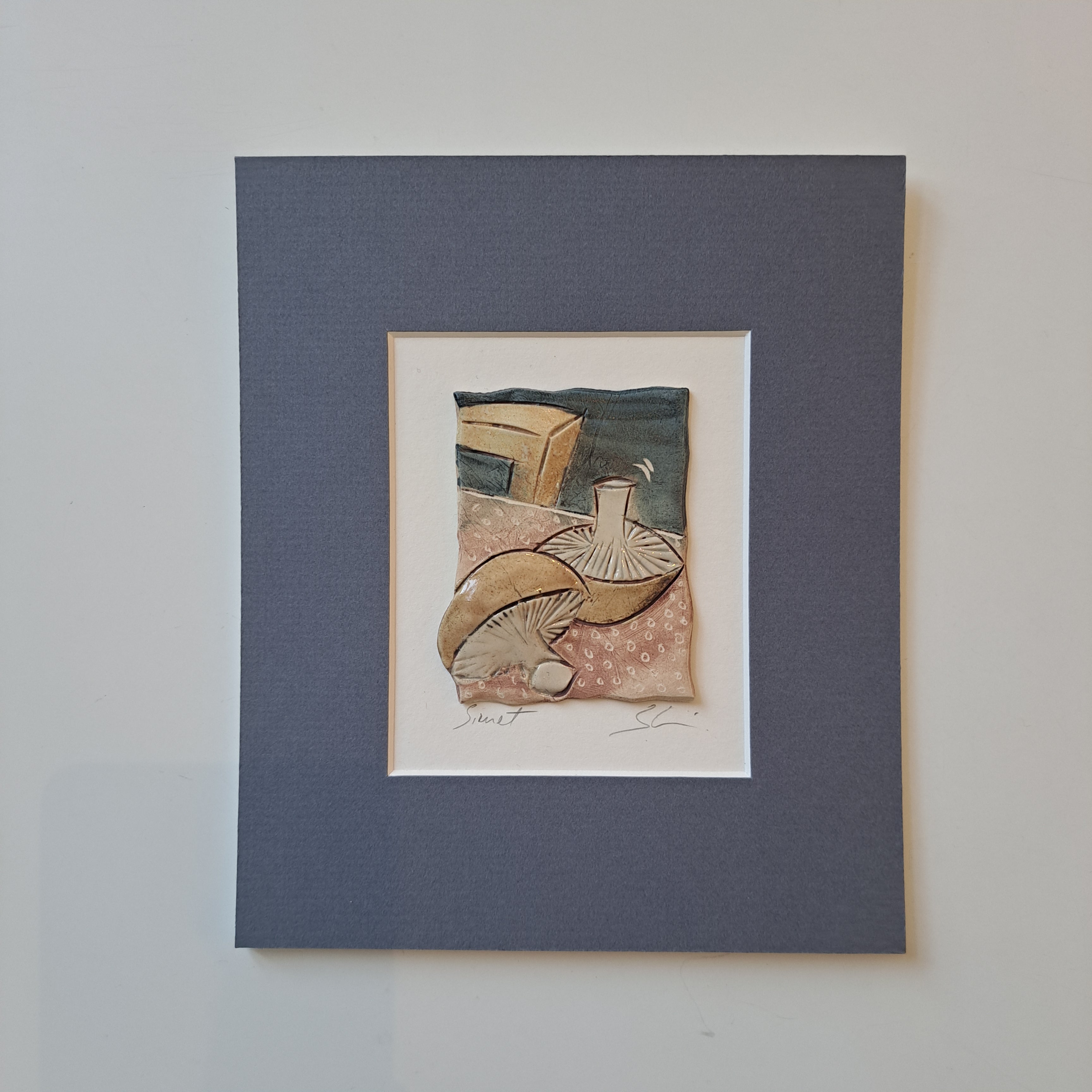 Ceramic board/card, Mushrooms