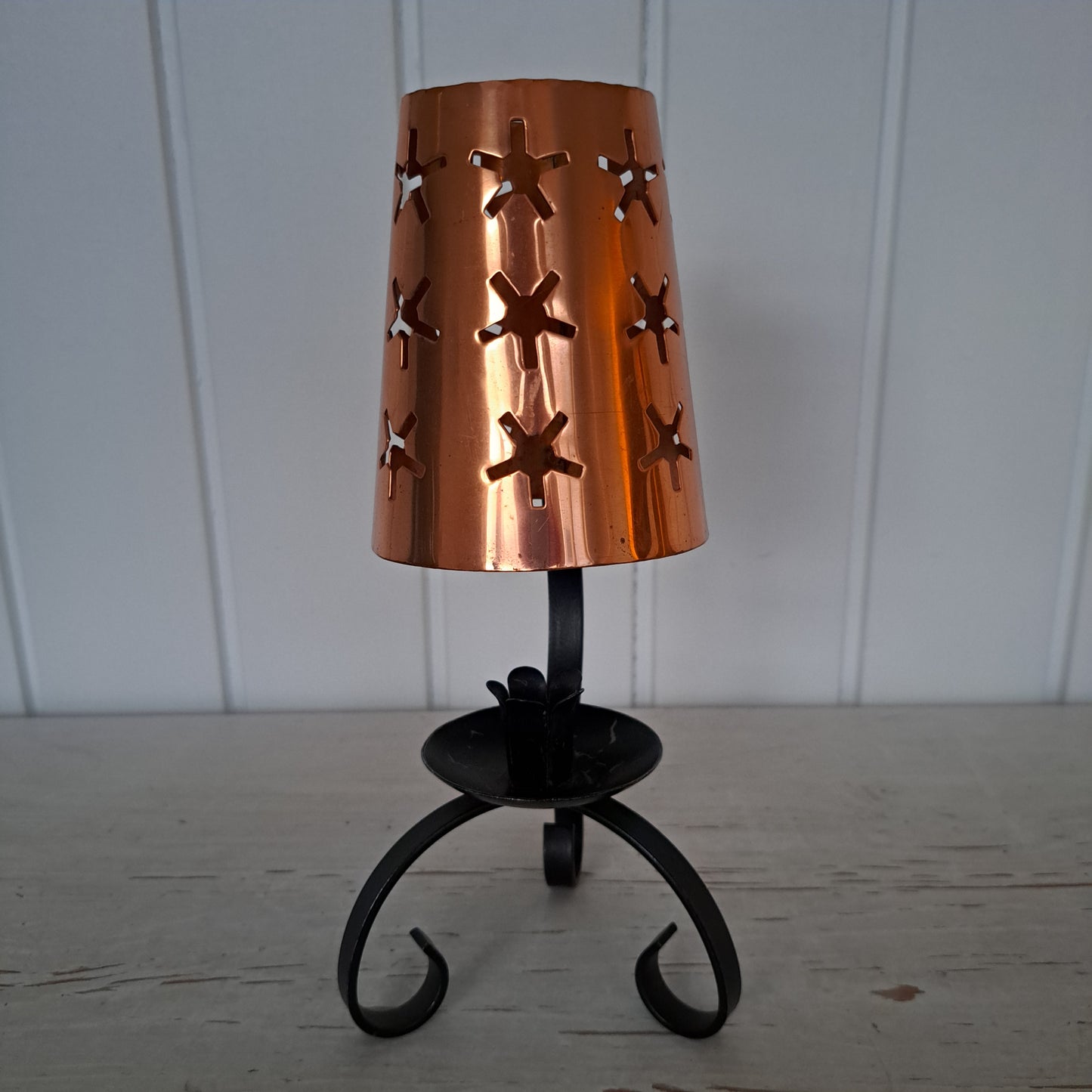 Kuparinen Vintage kynttiläjalka,