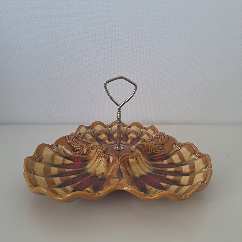 Serving dish, three compartments