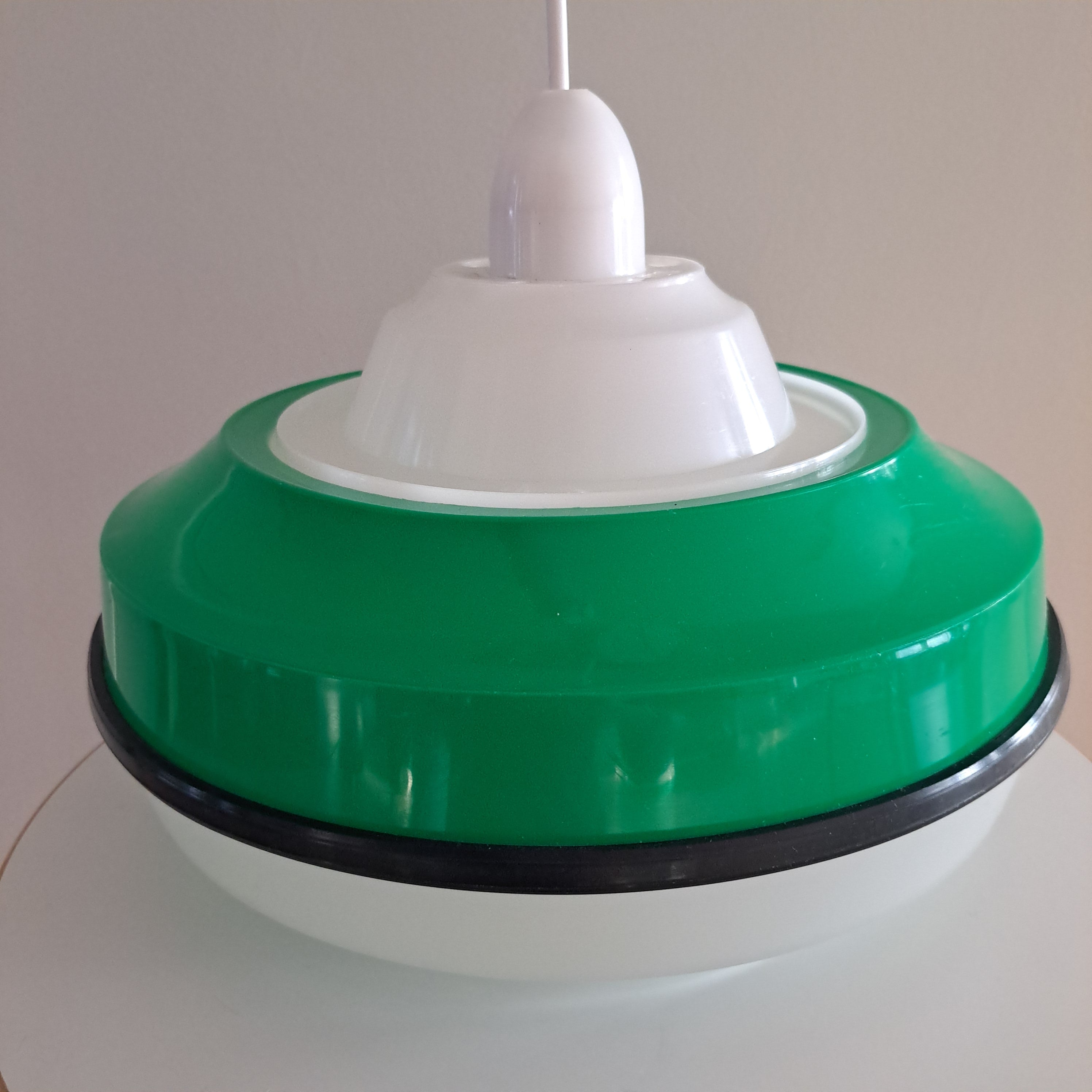 Vintage, riippuvalaisin, vihreä-valkoinen