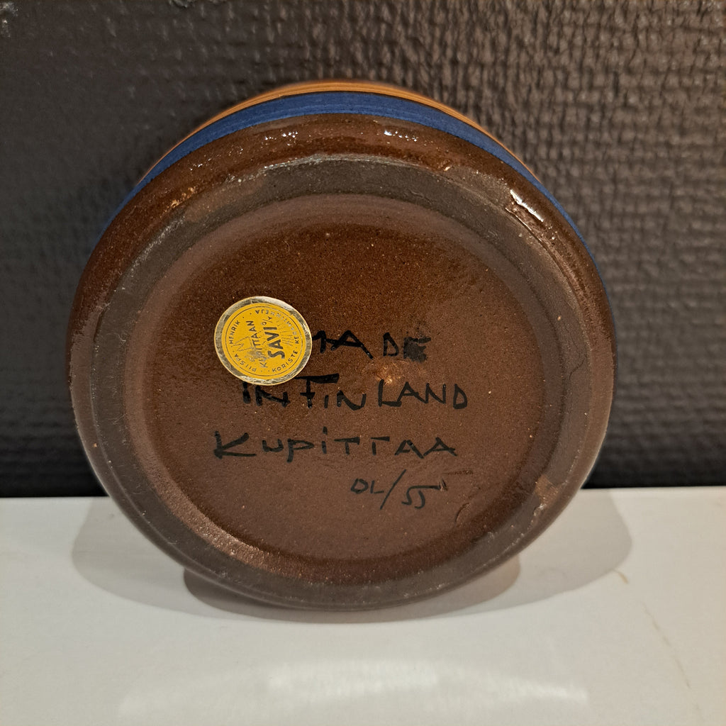 Kupittaan clay, jar with lid, striped