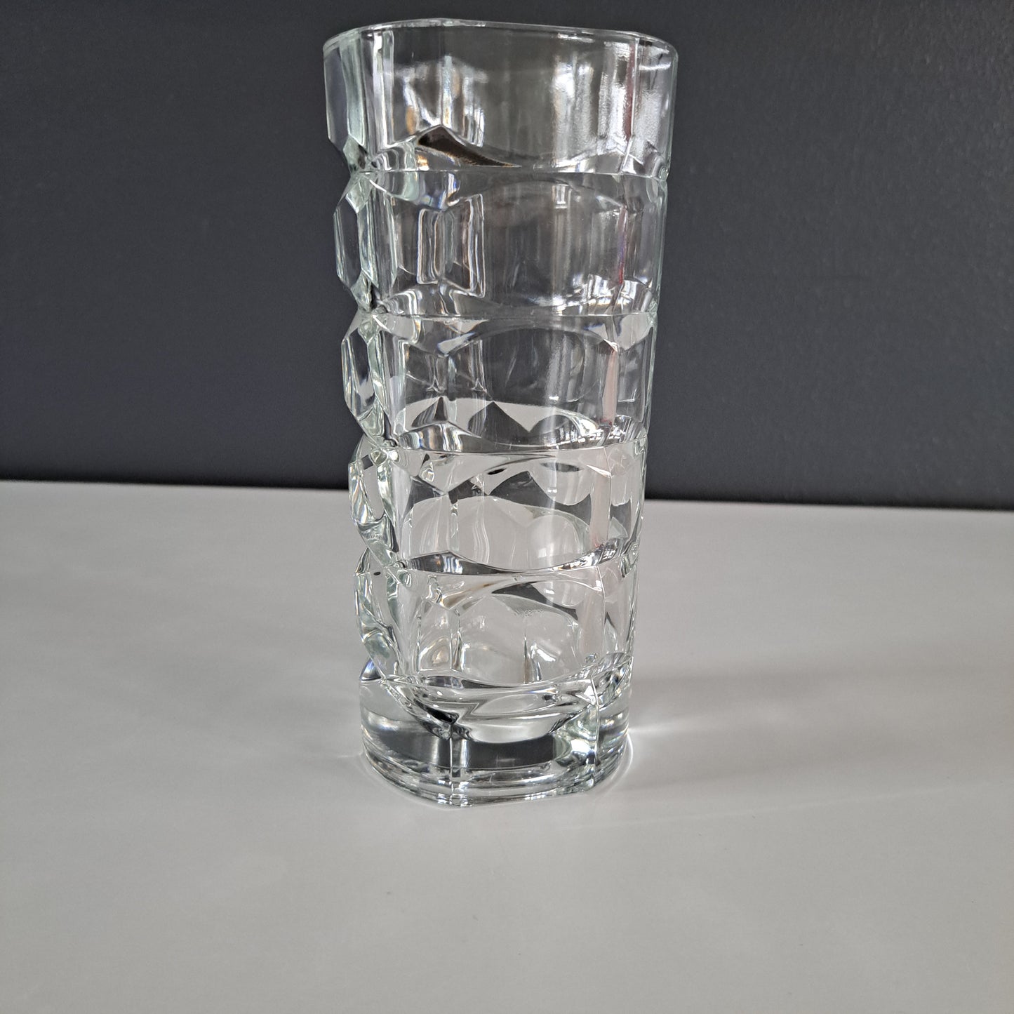 Vintage crystal vase, clear