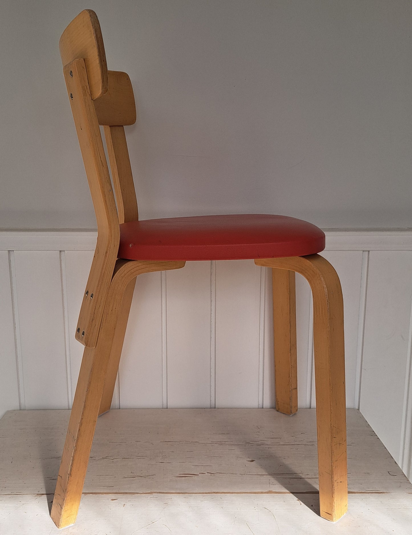 Artek, Aalto tuoli 69, pehmustettu punainen, 6 kpl