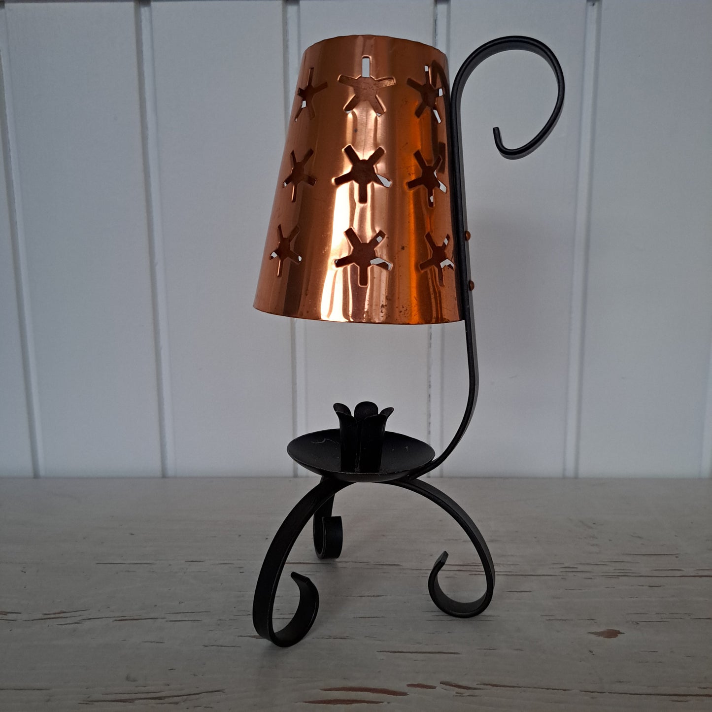 Kuparinen Vintage kynttiläjalka,