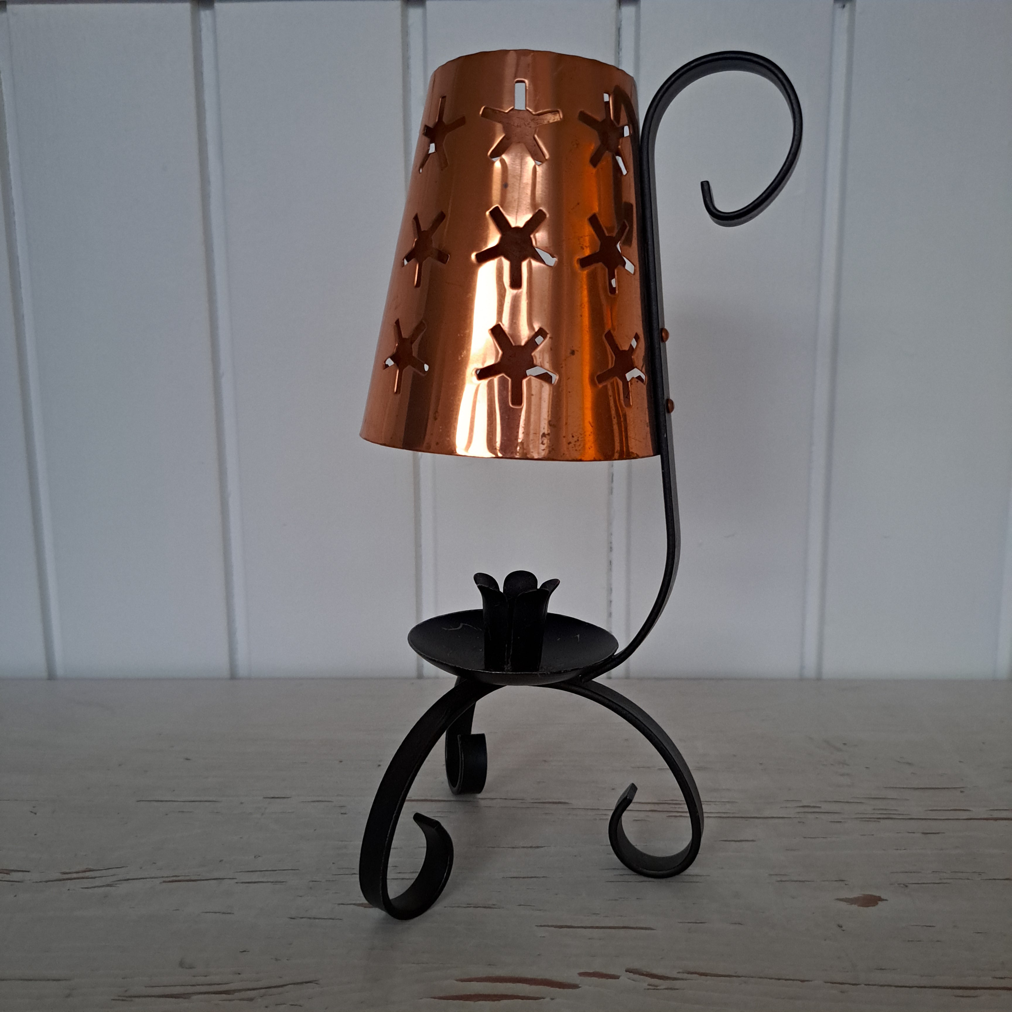 Kuparinen Vintage kynttiläjalka,