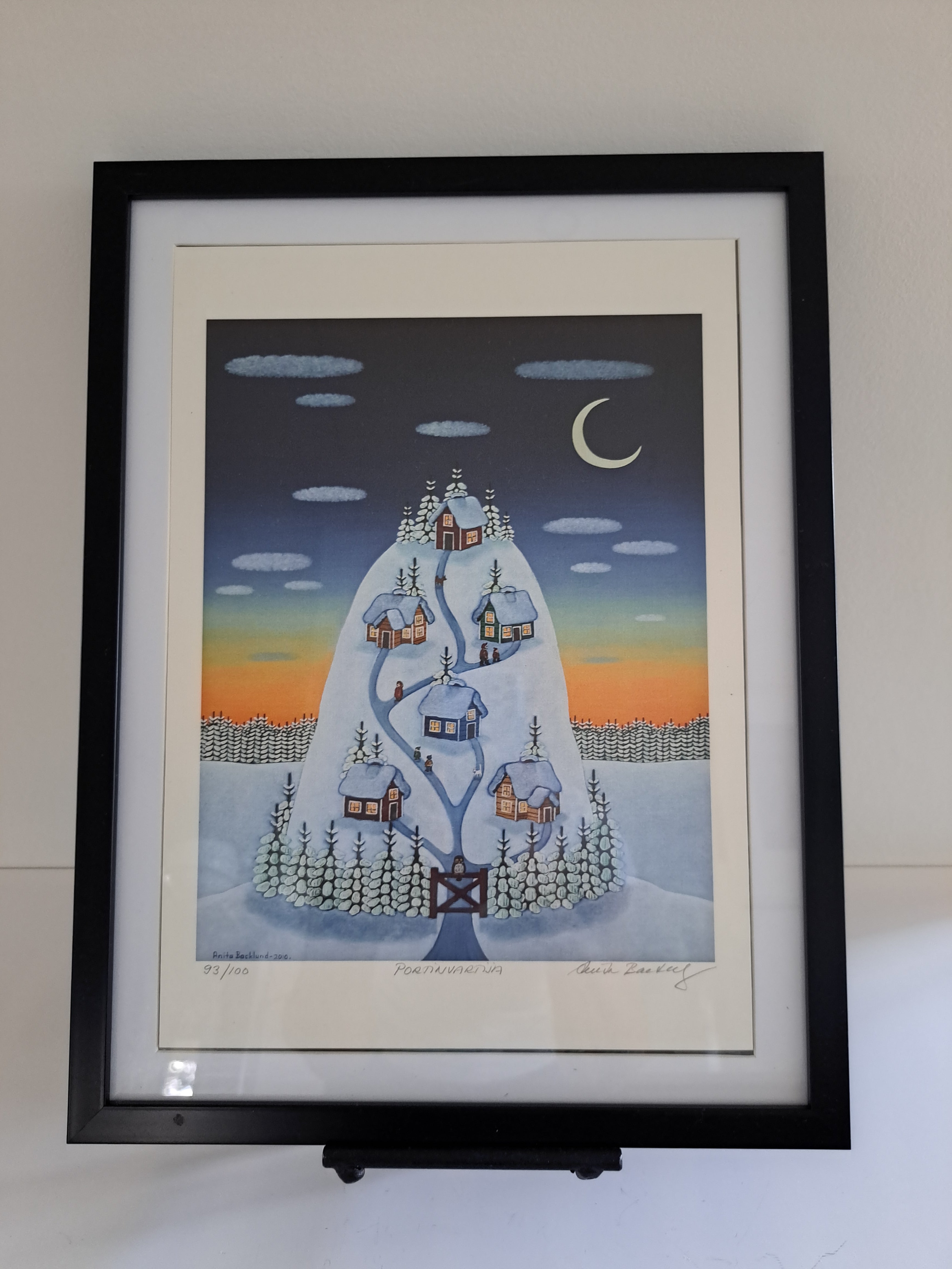 Anita Bäcklund Portinvartija, signeerattu grafiikka