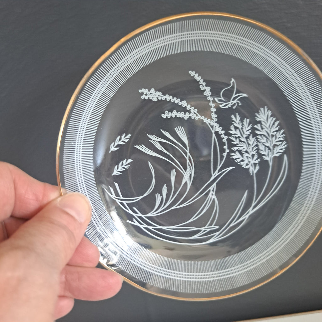 Vintage Heye Filigran Glass, Glass plates 4 pcs